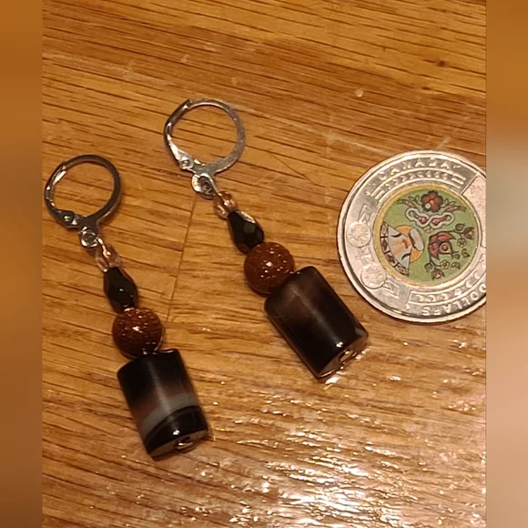 Handmade Earrings with Natural Stone - Picture 8 of 10